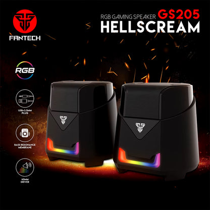 HELLSCREAM GS205 Gaming Speakers USB and 3.5MM Plug Mini Wired RGB Speakers for PC LAPTOP Speakers Gamer