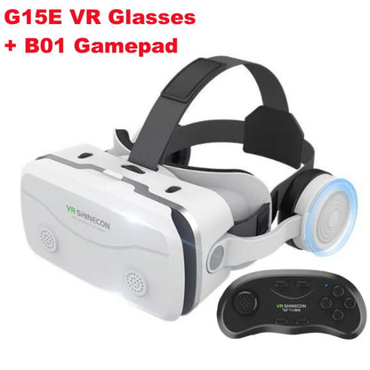 G15E VR Glasses IMAX 3D Movies Virtual Reality VR Glasses Google Cardboard Box VR Helmet for 4.7-7" Phone,Support Game Joystick